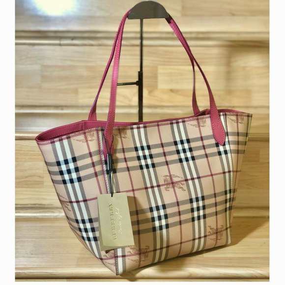 NWT BURBERRY HAYMARKET CHECK SMALL CANTERBURY BAG TOTE - Picture 2 of 6